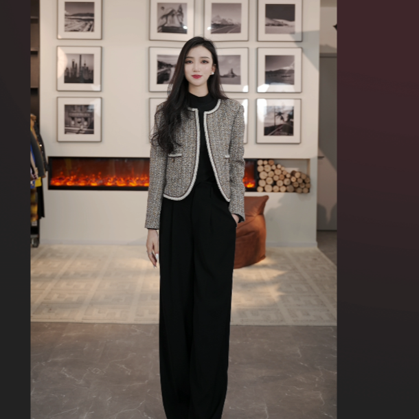 【曼德诗专柜同款】绵羊毛小香风设计款短外套M421305016