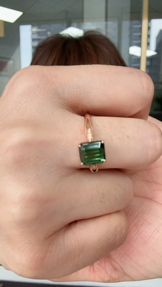 【闪购商品】碧玺戒指18K金镶嵌戒指4