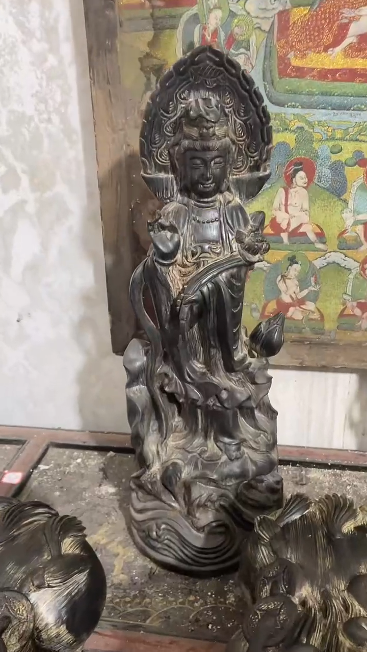 【闪购商品】木木雕新年快乐香木摆件