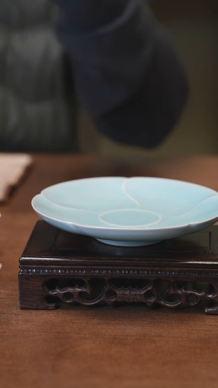 【闪购商品】Y宝丰宋官窑原产地汝瓷荷花盘子