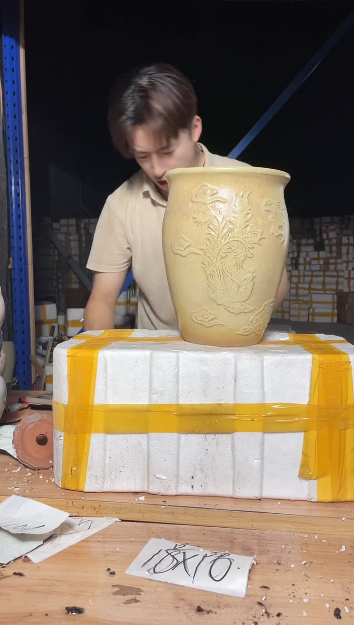 紫砂花盆宜兴紫砂粗陶花盆20*28