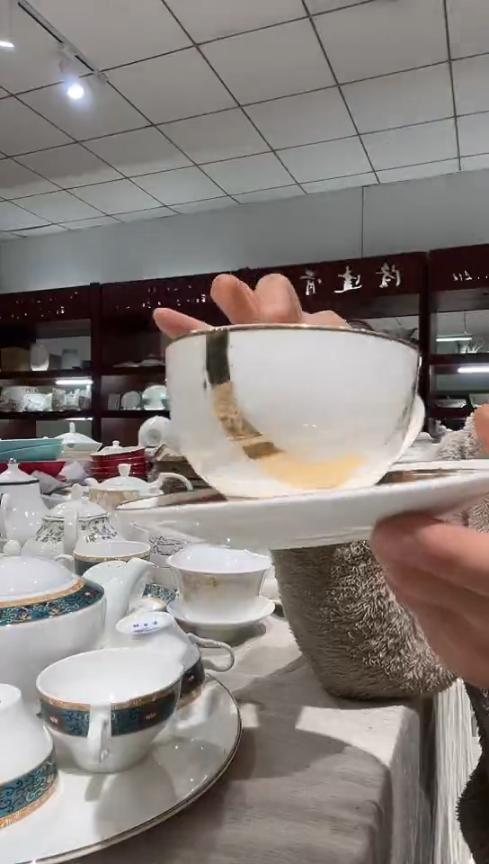 瓷咖啡杯碟1套金