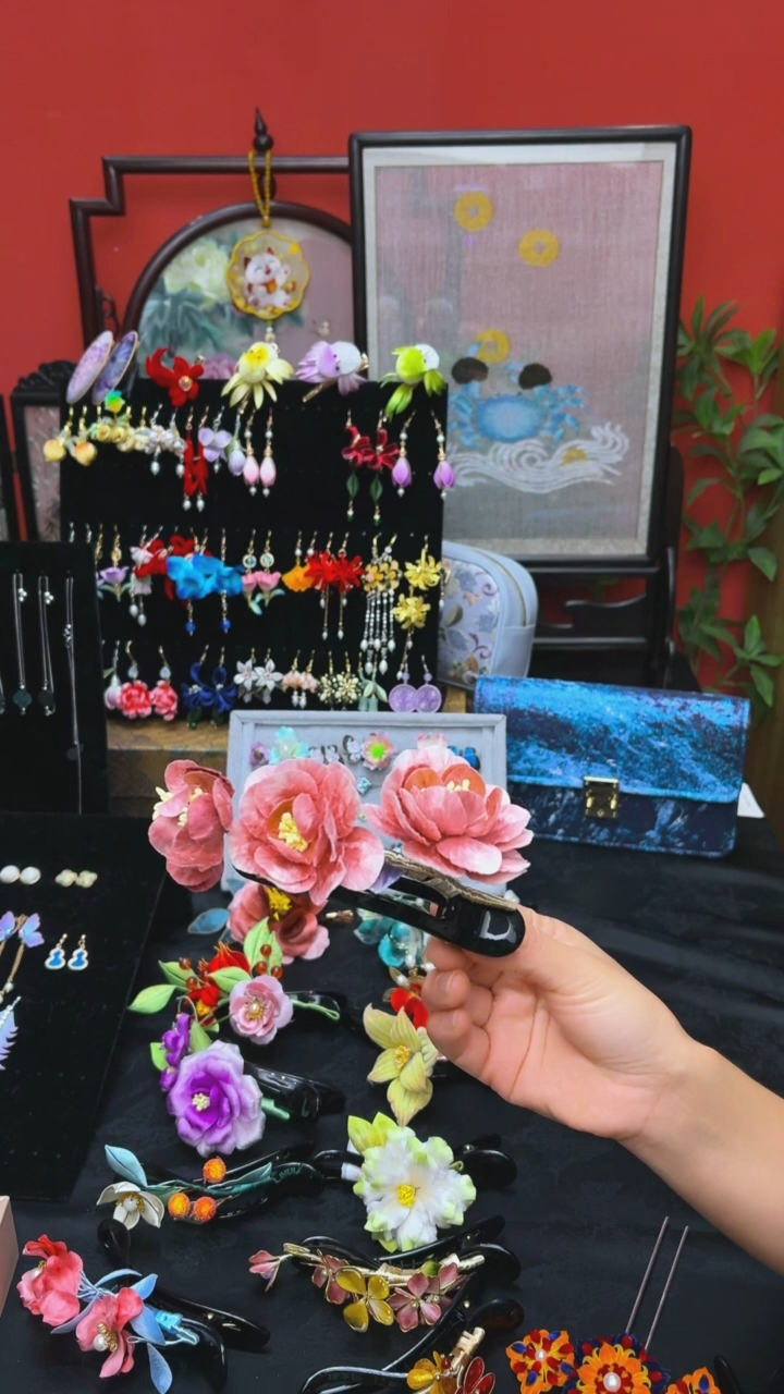 刺绣9*～非遗手工绒花饰品