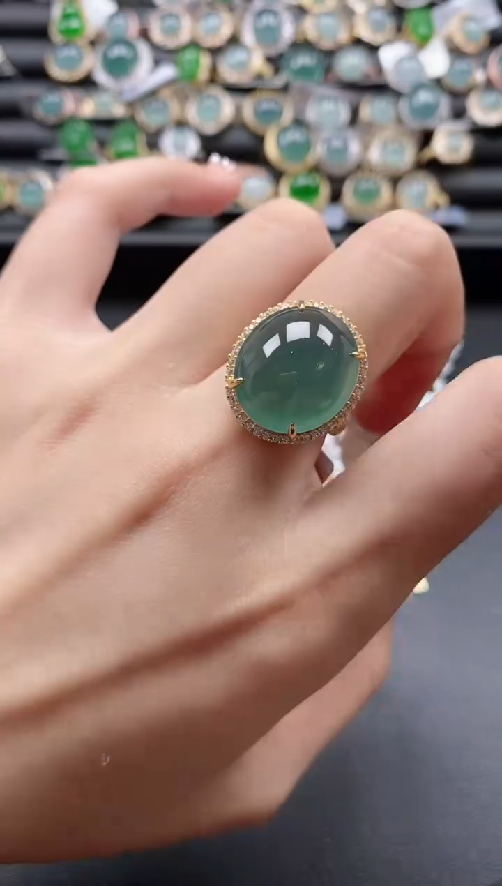 【闪购商品】翡翠戒指银S925镶嵌15151