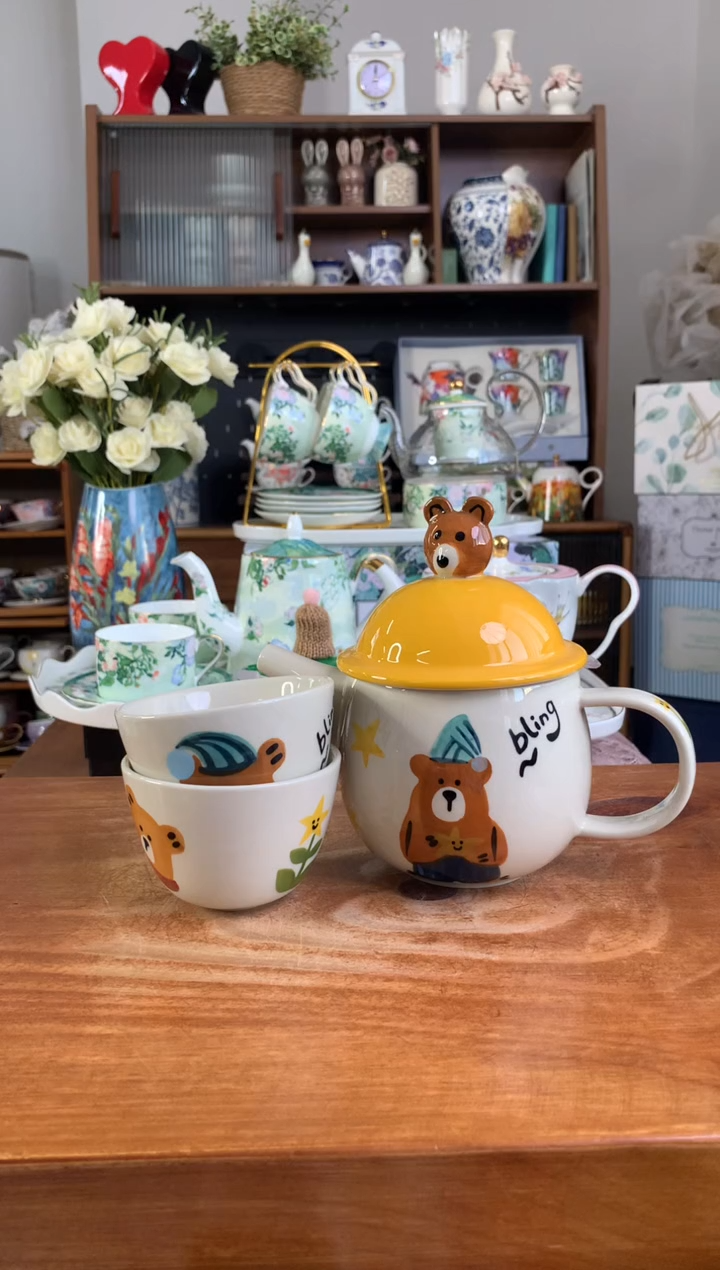 陶瓷【限时福利】晚安小熊一壶两杯礼盒装