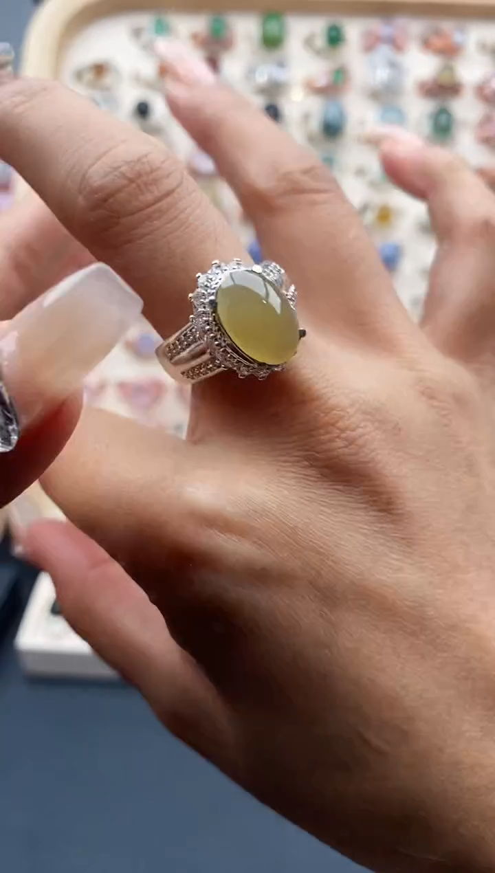 【闪购商品】翡翠戒指未镶嵌缅甸天然A货翡翠444  4+7