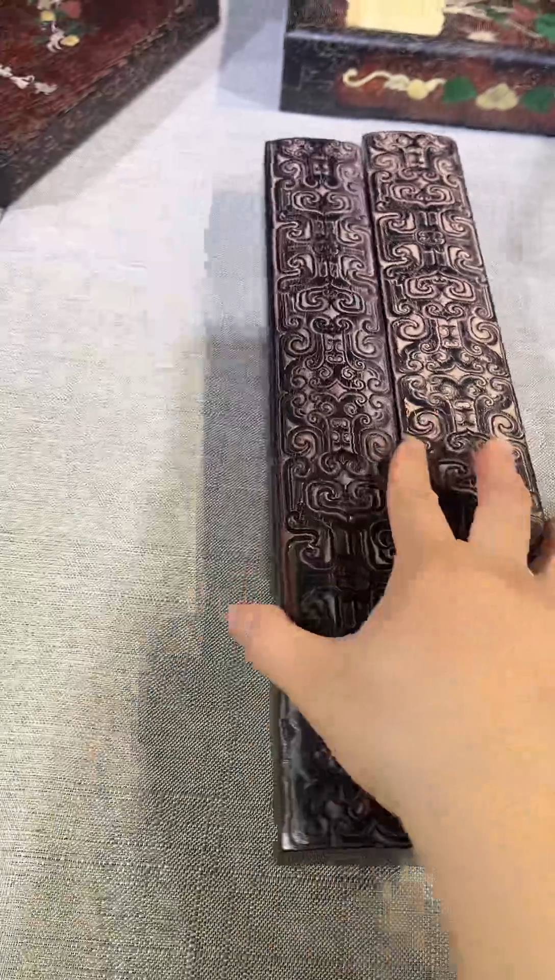木紫檀雕刻龙纹镇尺