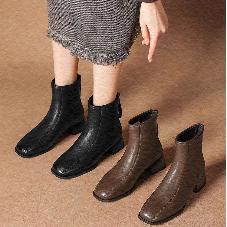 【源头工厂】新款秋冬季爆款短靴法式2025百搭款女靴马丁靴粗跟靴