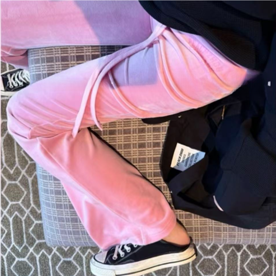 百搭时尚休闲裤女显瘦运动韩版小众微喇裤6444