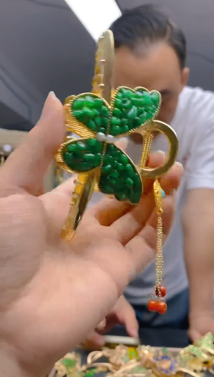 翡翠合金耳饰0481翡翠发簪