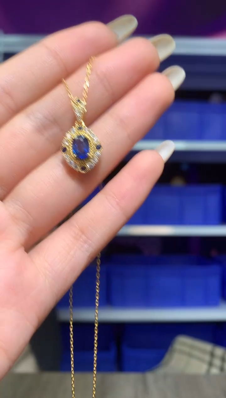 吊坠(赠链)蓝宝石银S925镶嵌【宝石世家严选】