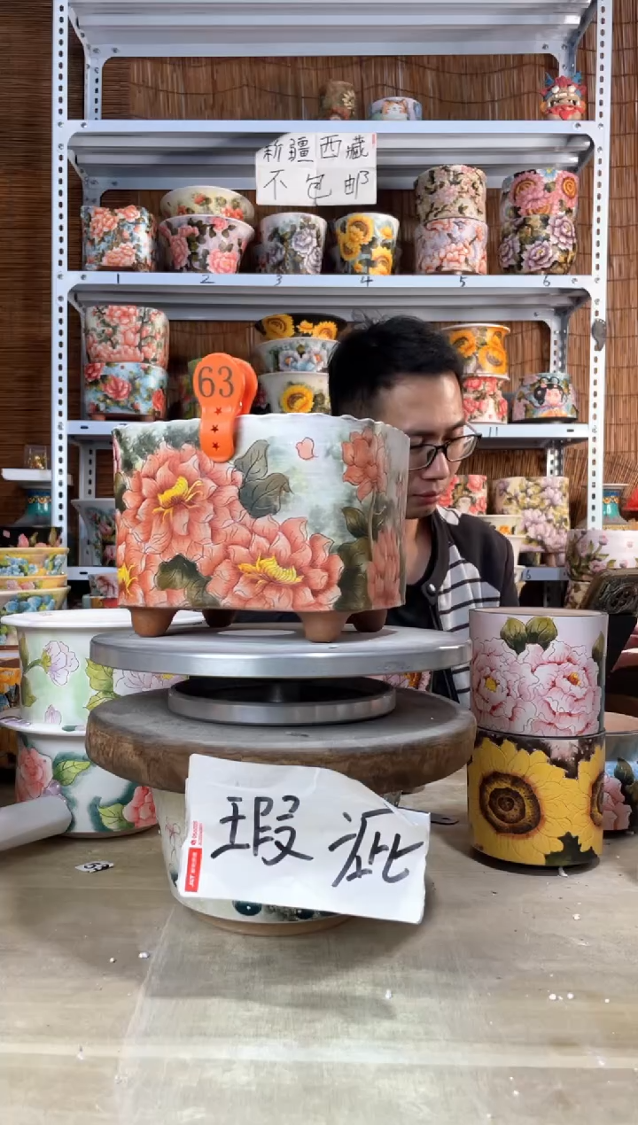 摆件63陶花岛多肉陶瓷花盆罐——微瑕