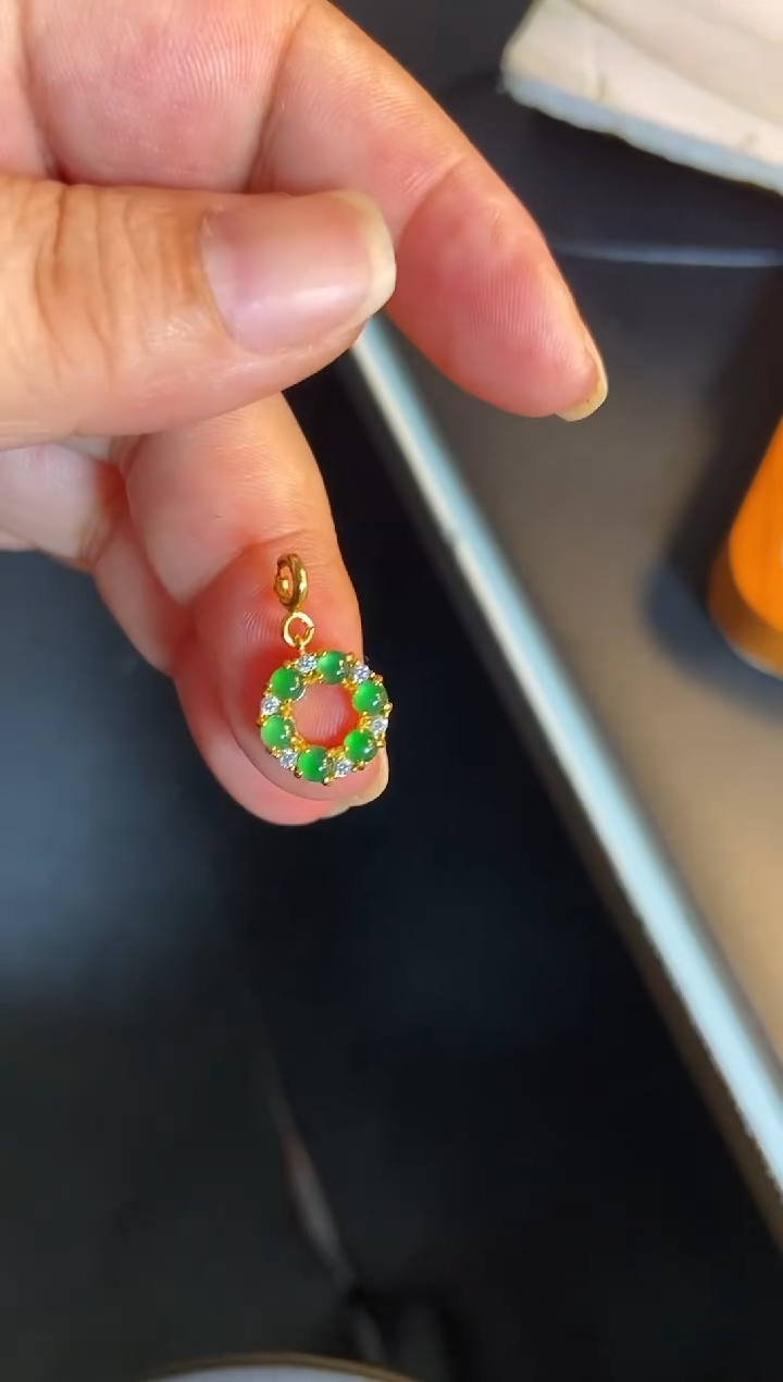 吊坠(不含链)银S925镶嵌翡翠1