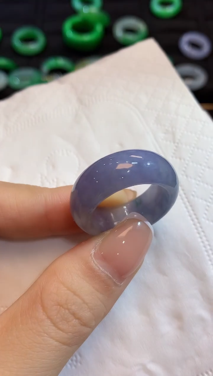 未镶嵌戒圈翡翠D22   18-20#圈口  紫货有一定色差