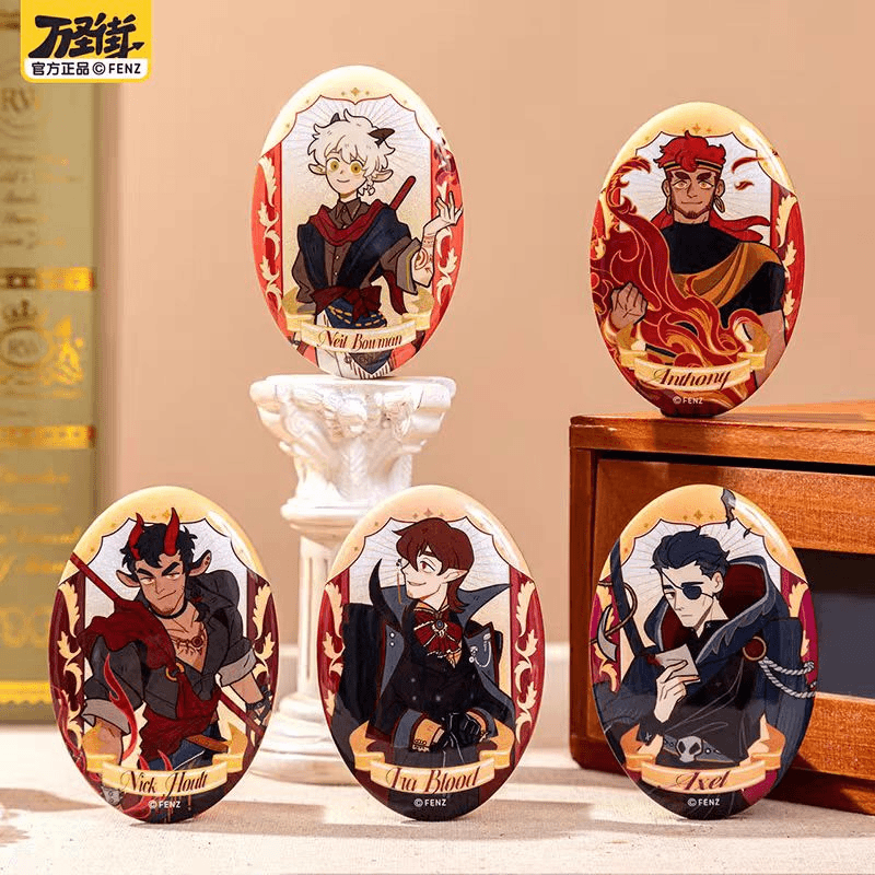 万圣街九周年系列徽章 八周年霞光组焰火组徽章盲盒 亚克力立牌