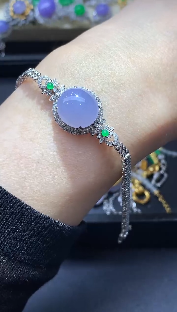 18K金镶嵌手链翡翠728-中国好珍宝