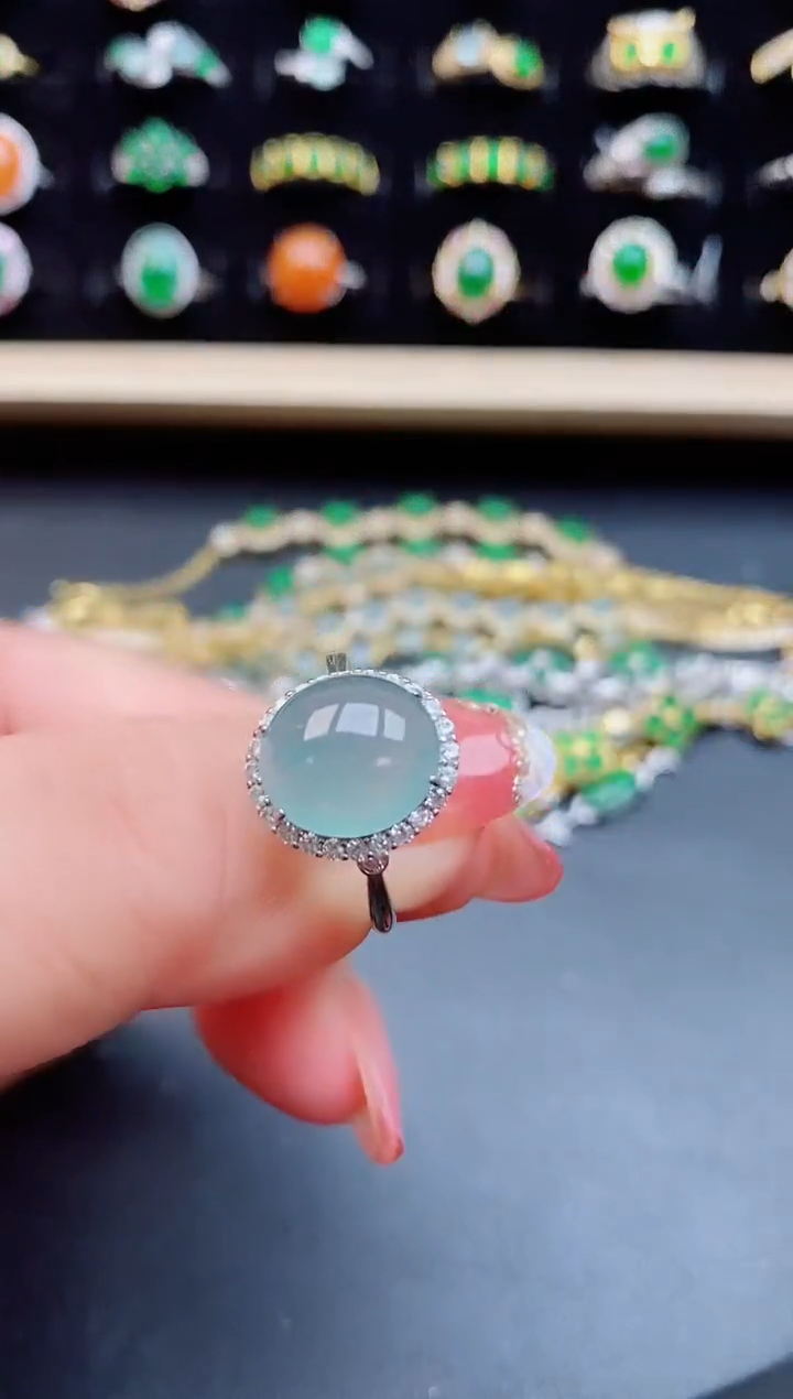 【闪购商品】翡翠戒指银S925镶嵌50800