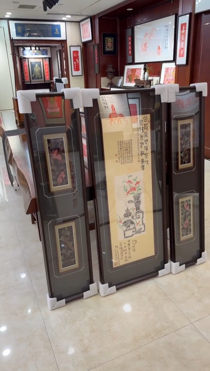 昌化石印石玉*蝶博古花卉图+对联