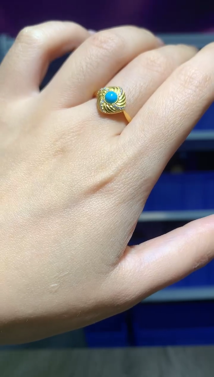 银S925镶嵌绿松石戒指【宝石世家严选】