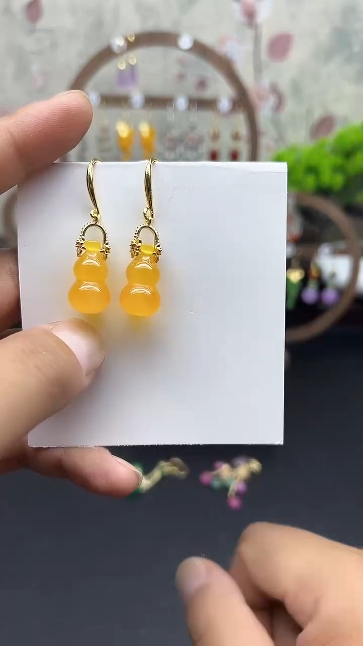 银S925镶嵌耳饰玛瑙/玉髓126