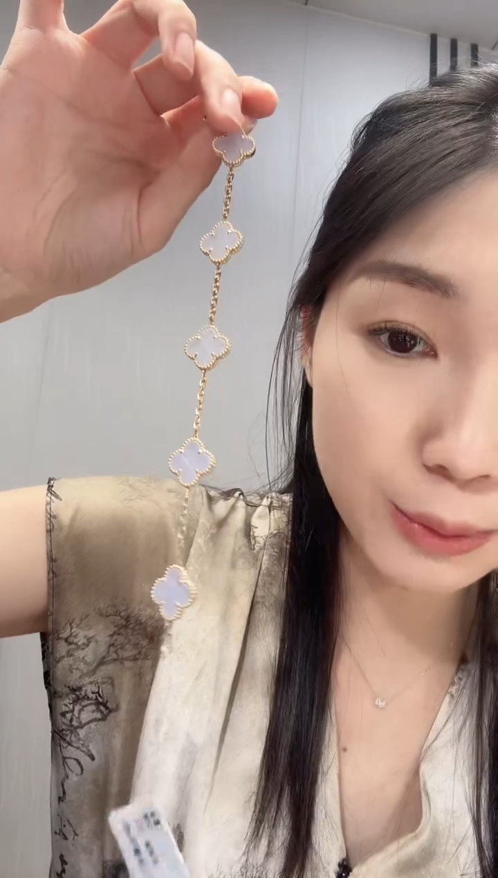 玛瑙/玉髓18K金镶嵌手链紫色k黄五花手链GHJ