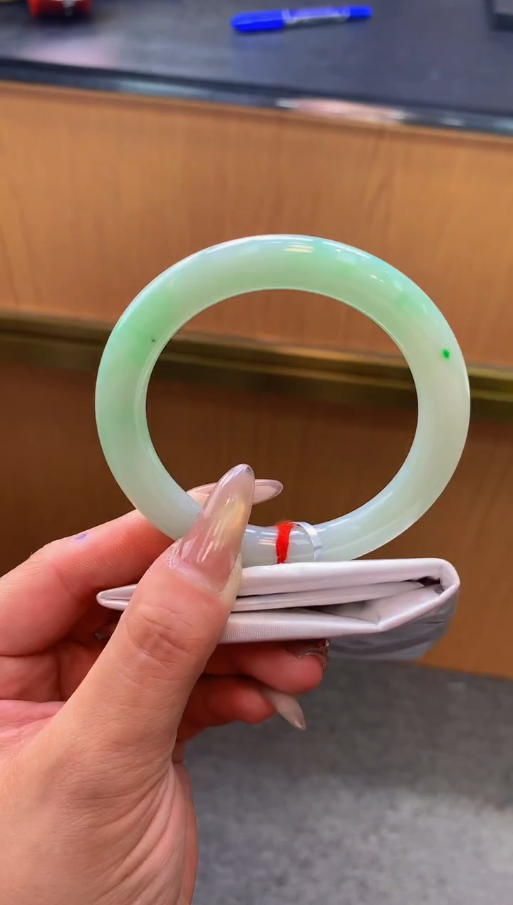 未镶嵌手镯翡翠-F71-圆条54