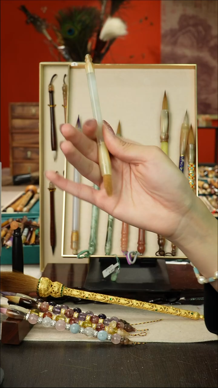 453号闪孤品高货毛笔链接 清水试笔 蘸墨不退