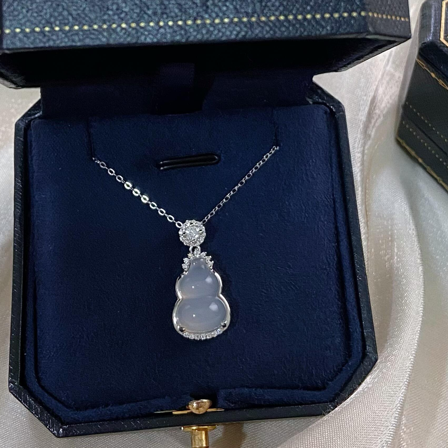 坠链均足银 999足银冰透葫芦宝项链女新中式小众高级感送生日礼物