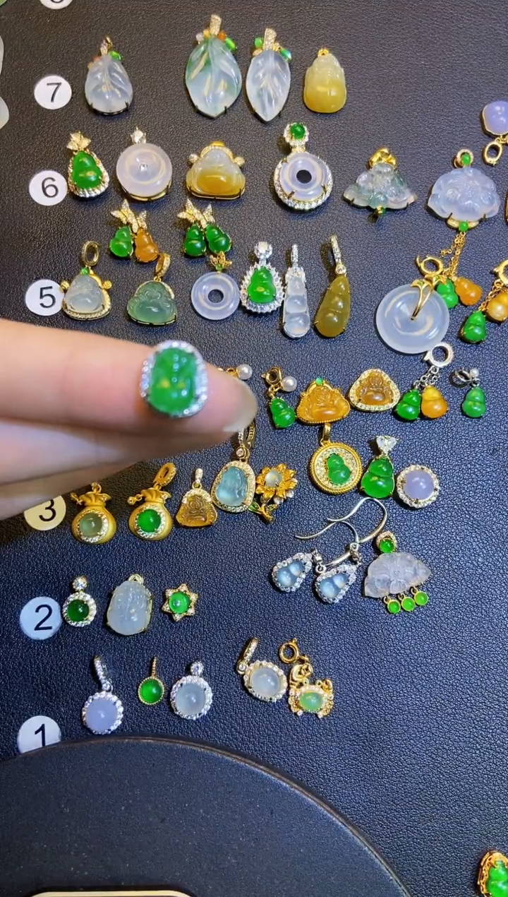 吊坠(不含链)银S925镶嵌翡翠1