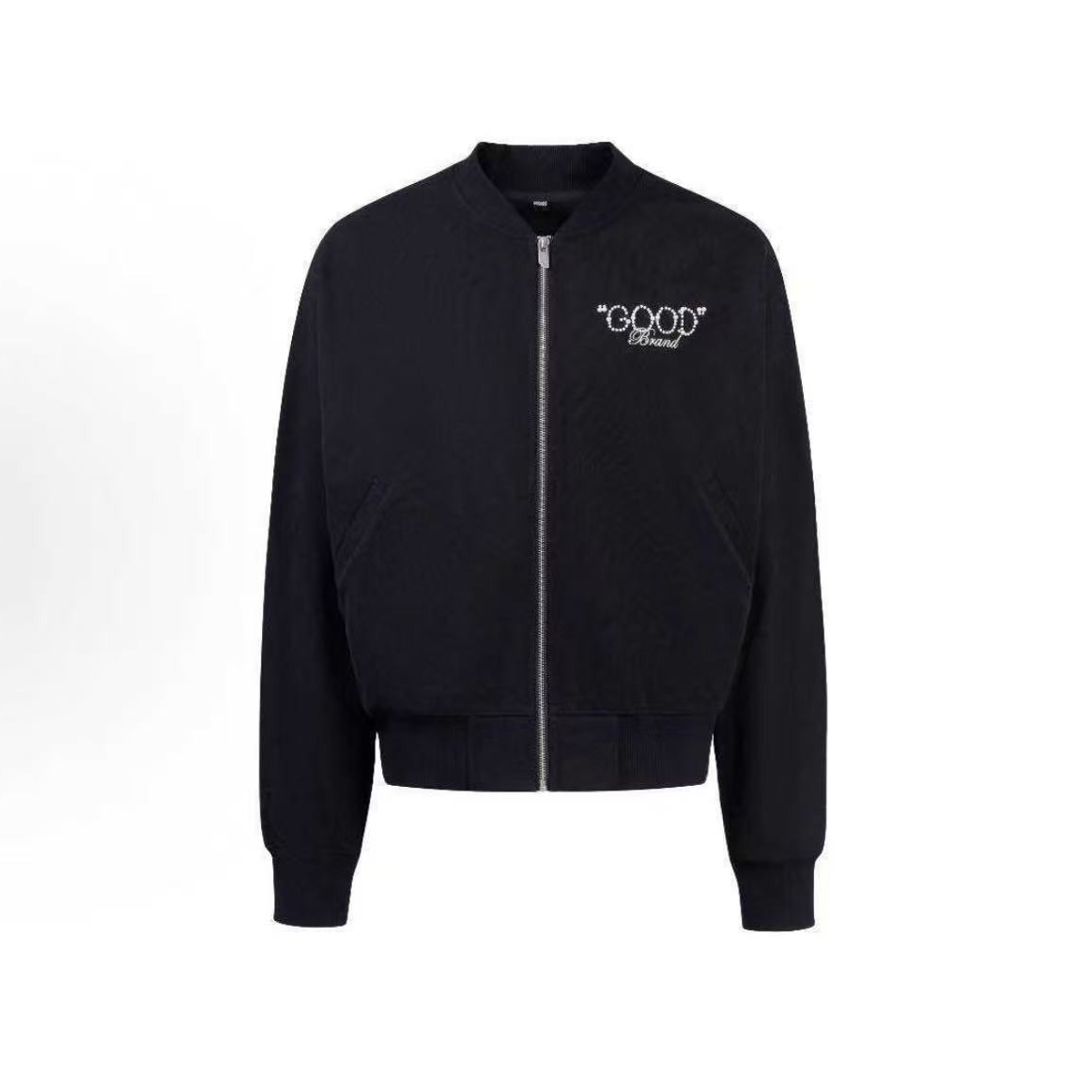 苏新皓同款GOODBRAND LOVE IS GOOD珍珠美式复古拉链开衫夹克G112
