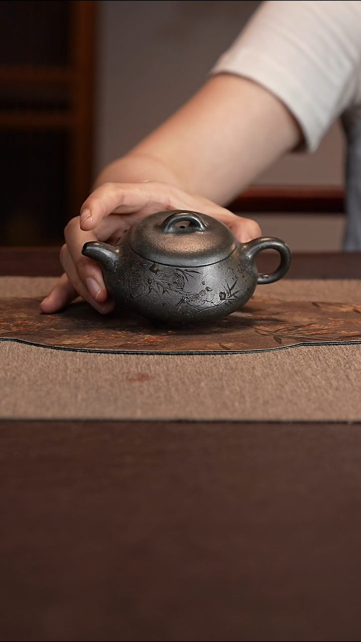 茶壶紫砂君子兰撒泼墨汉棠石瓢