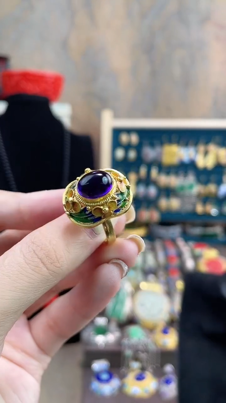 非遗手工花丝镶嵌戒指