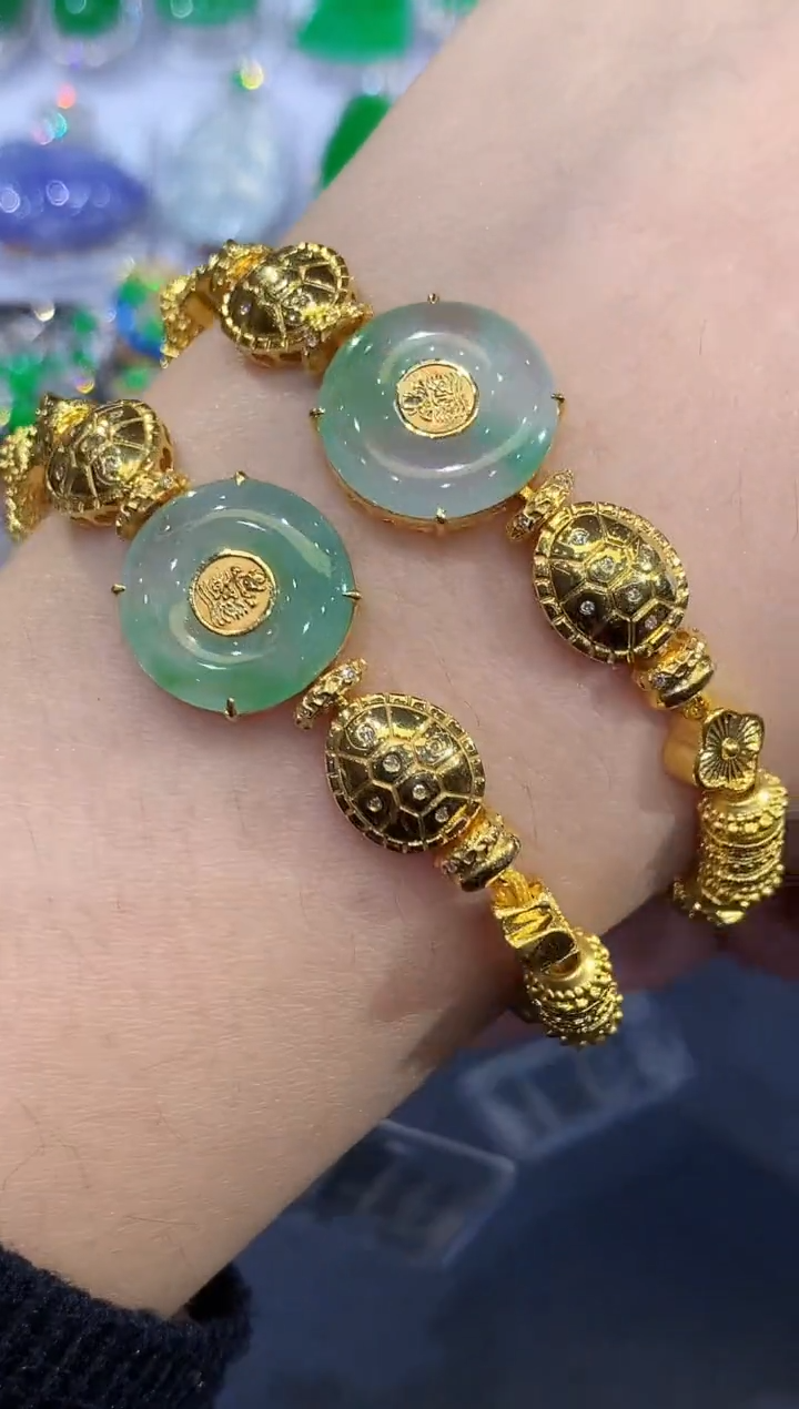 18K金镶嵌手链翡翠SY多样性发其一