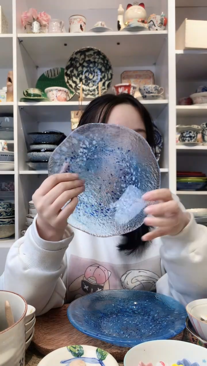 陶瓷【孤品】水野硝子玻璃盘17.5cm