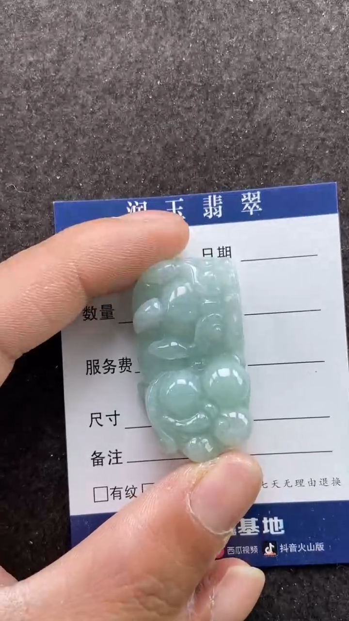 翡翠未镶嵌吊坠(赠链)多人貔貅