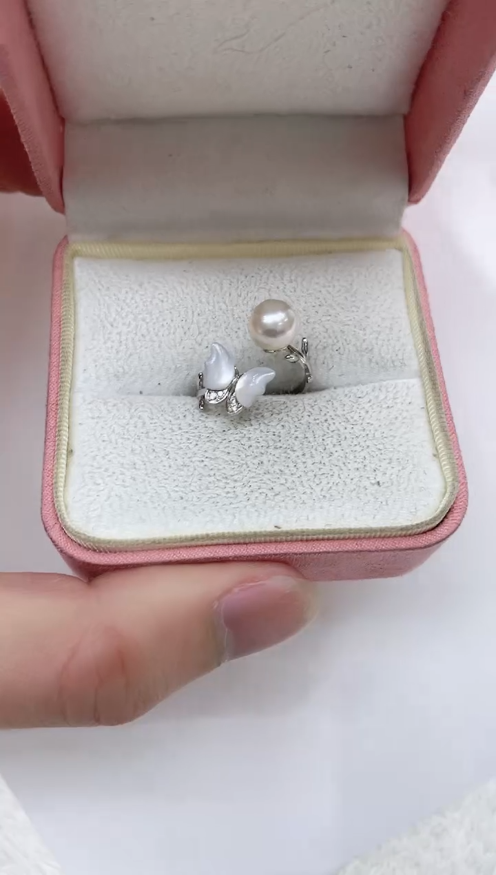 【闪购商品】海水珍珠戒指银S925镶嵌海水珍珠戒指