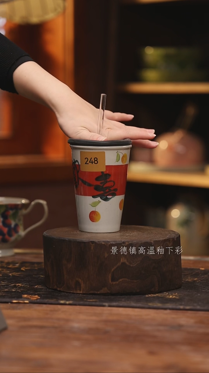 陶瓷景德镇高温釉下手绘陶瓷@L248@