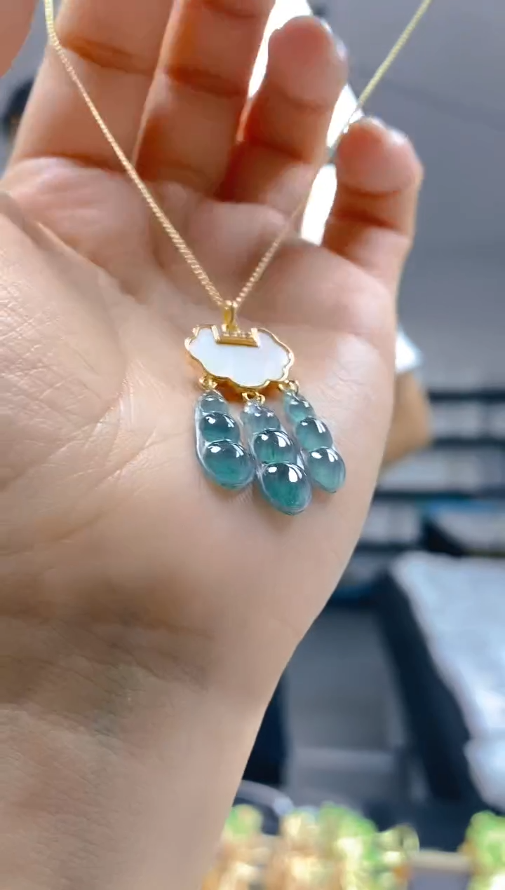 【闪购商品】翡翠耳饰合金0284翡翠锁骨链