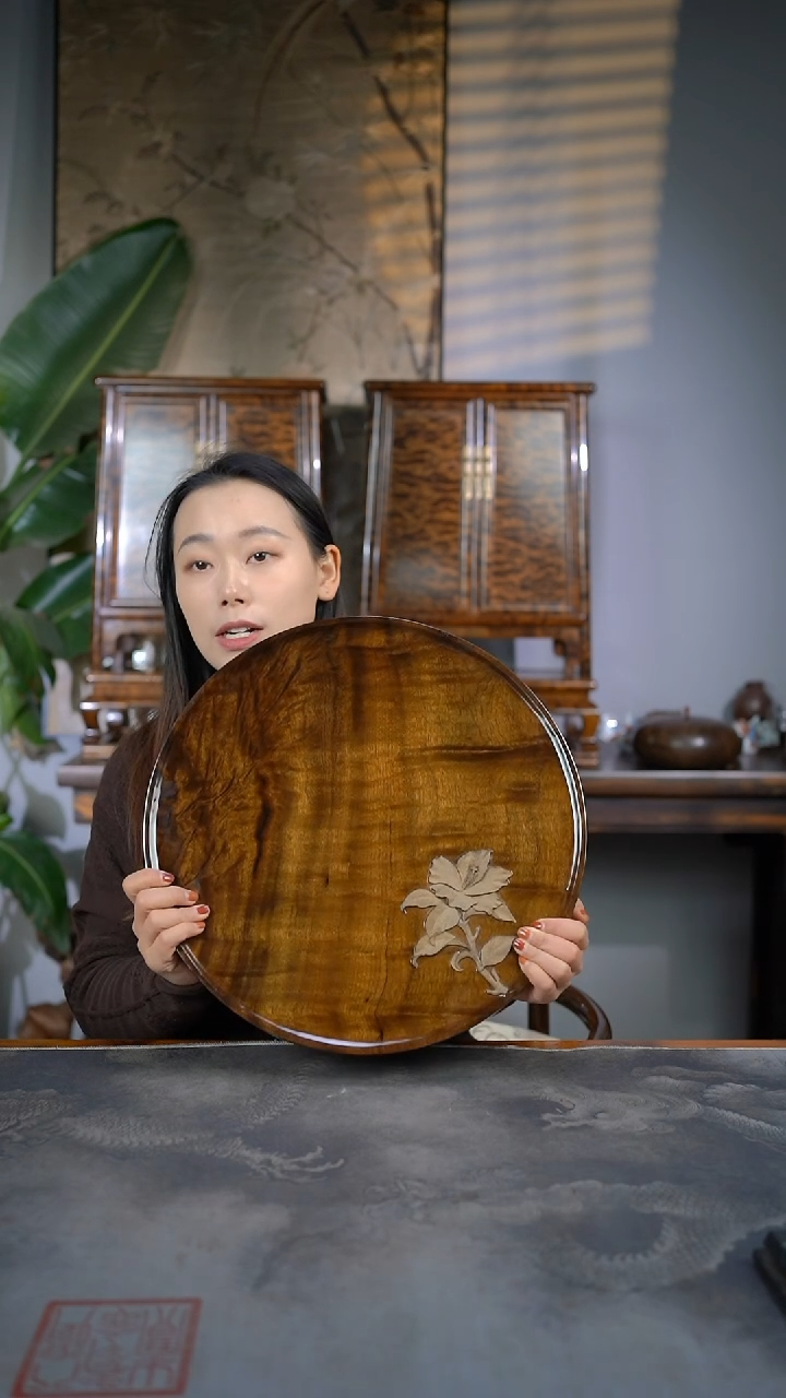 【闪购商品】金丝楠木雕满花精工花卉系列干泡3