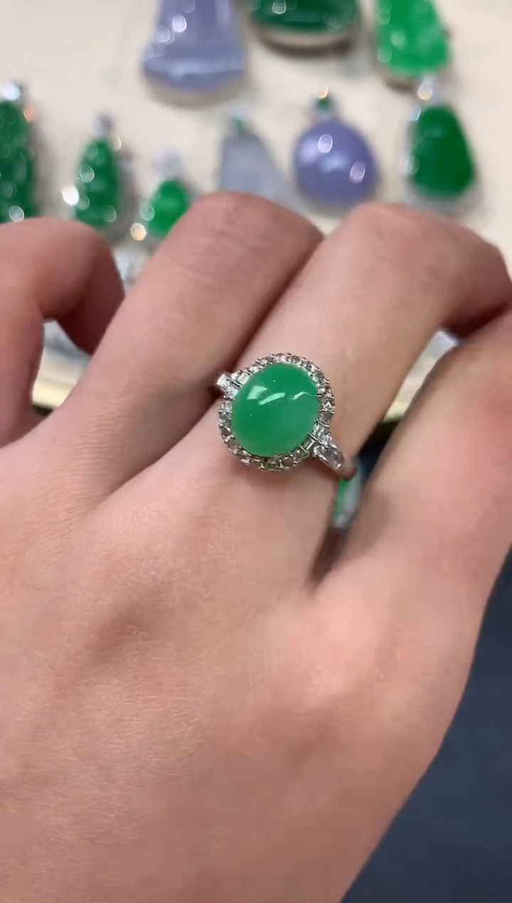 【闪购商品】翡翠戒指18K金镶嵌戒指A161|15000