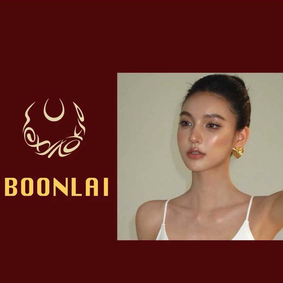 铜合金锆石耳饰 Boonlai 爱心金属波浪耳环1112