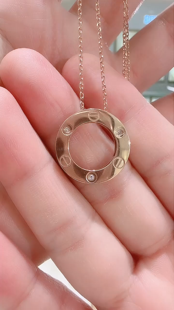 【闪购商品】钻石套链18K金镶嵌套链20mm