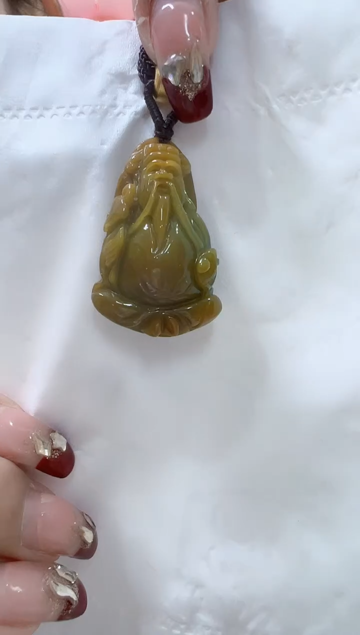 【闪购商品】翡翠颈饰未镶嵌孤品财神宽22高35厚14