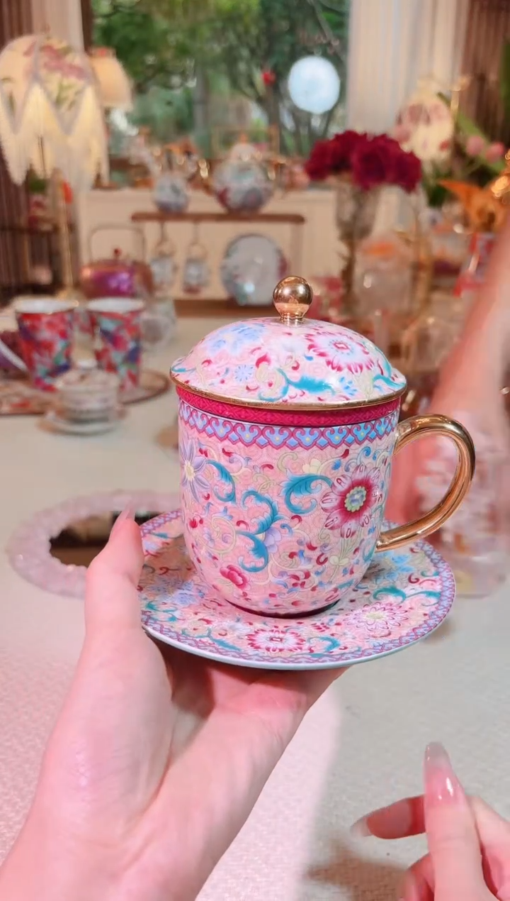 瓷花开盛世-办公杯