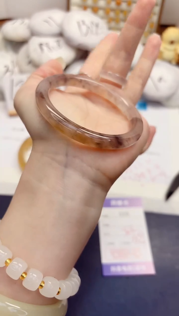 石英质玉手镯未镶嵌329-紫罗兰-圈口56