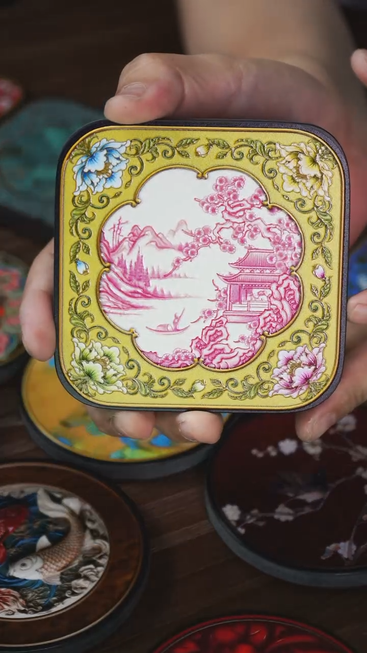 壹藏贰宝赏花镜杯垫一片