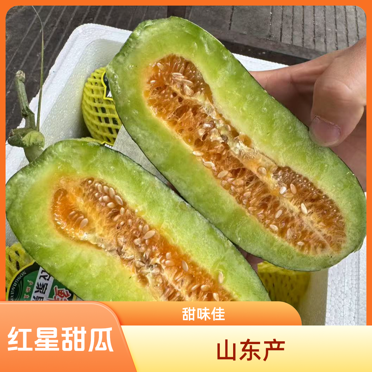 【红星全球农批中心】山东博洋9号羊角蜜甜瓜2.5斤-5斤装【次日达】