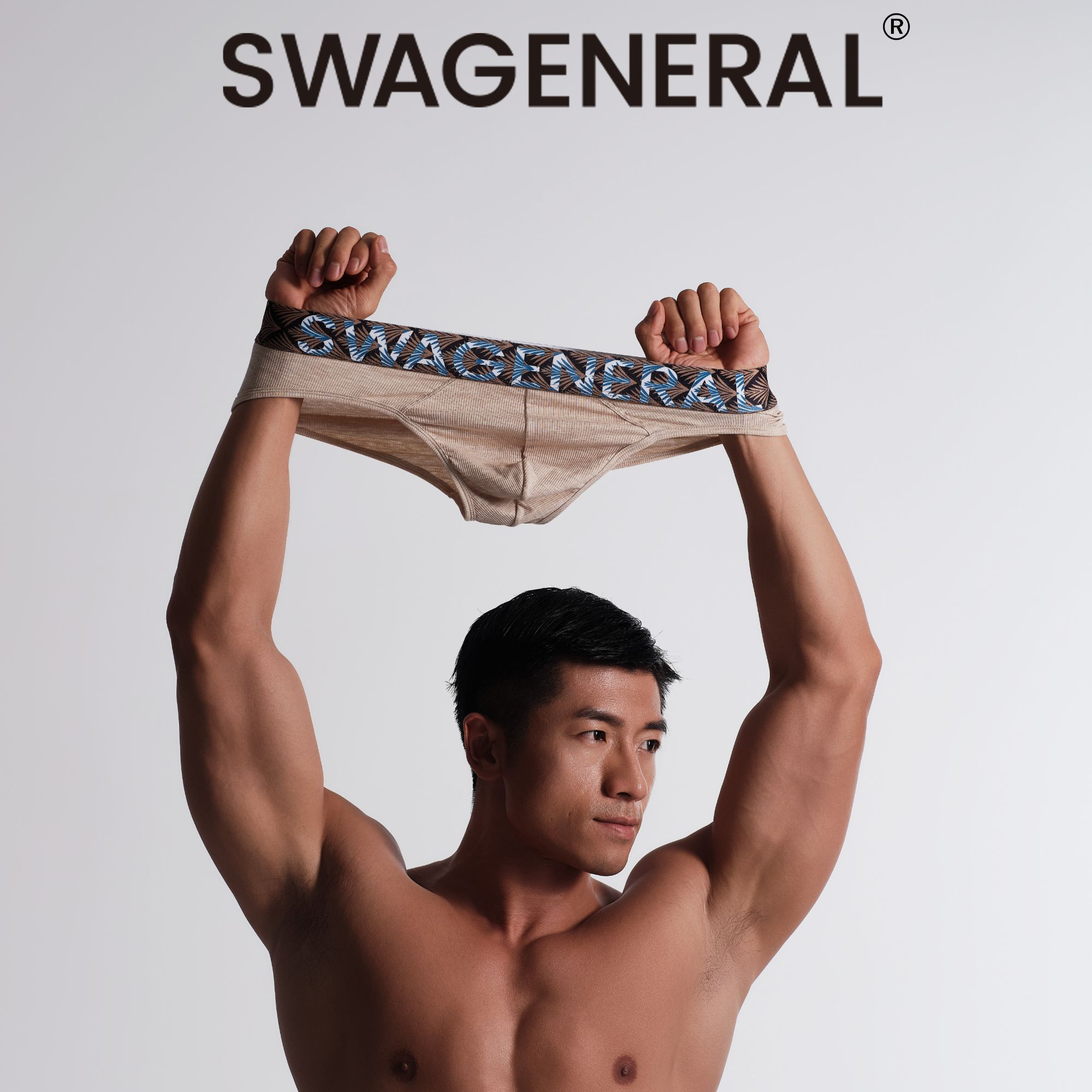 SWAGENERAL复古绅雅系列3条装柔软舒适男士卡其三角内裤