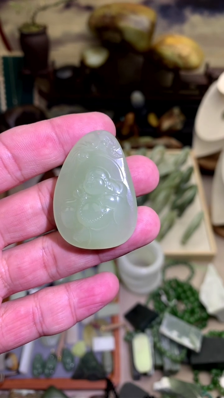 【闪购商品】和田玉颈饰未镶嵌青海冰底佛公