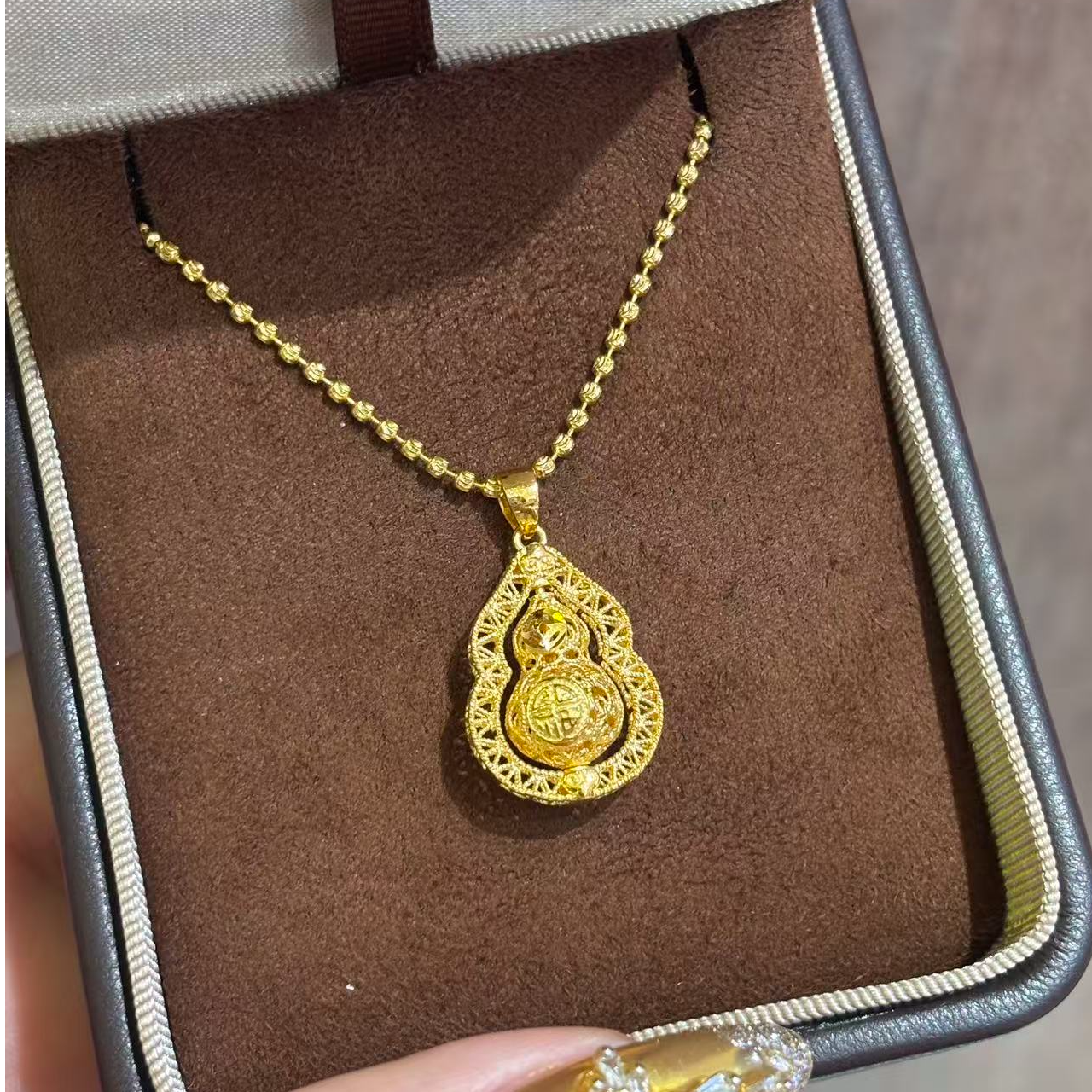 【伟新源】足金999 5G工艺 花丝转转葫芦吊坠3.95克（不含链）